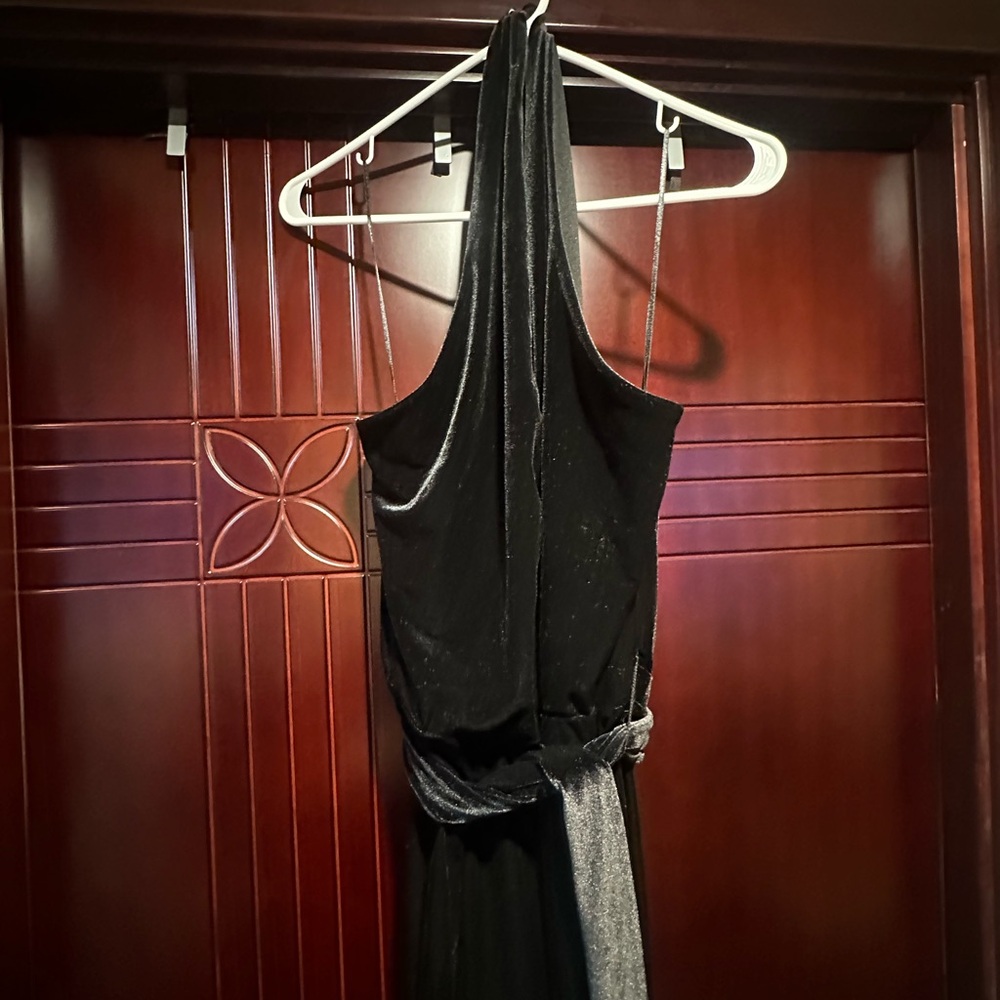Banana Republic Factory Black Velvet Halter Jumpsuit